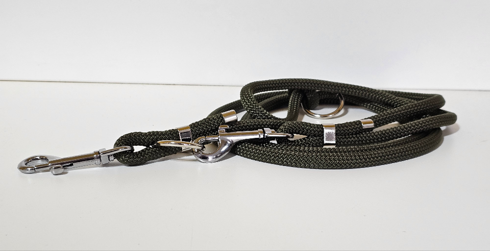Tau-Hundeleine "oliv/silber"