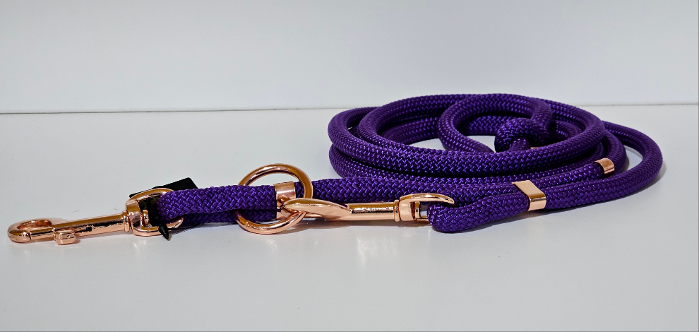 Tau-Hundeleine "lila/rosegold"