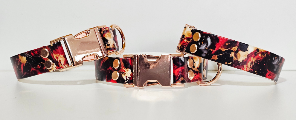 Biothane Halsband "Marmor rot"