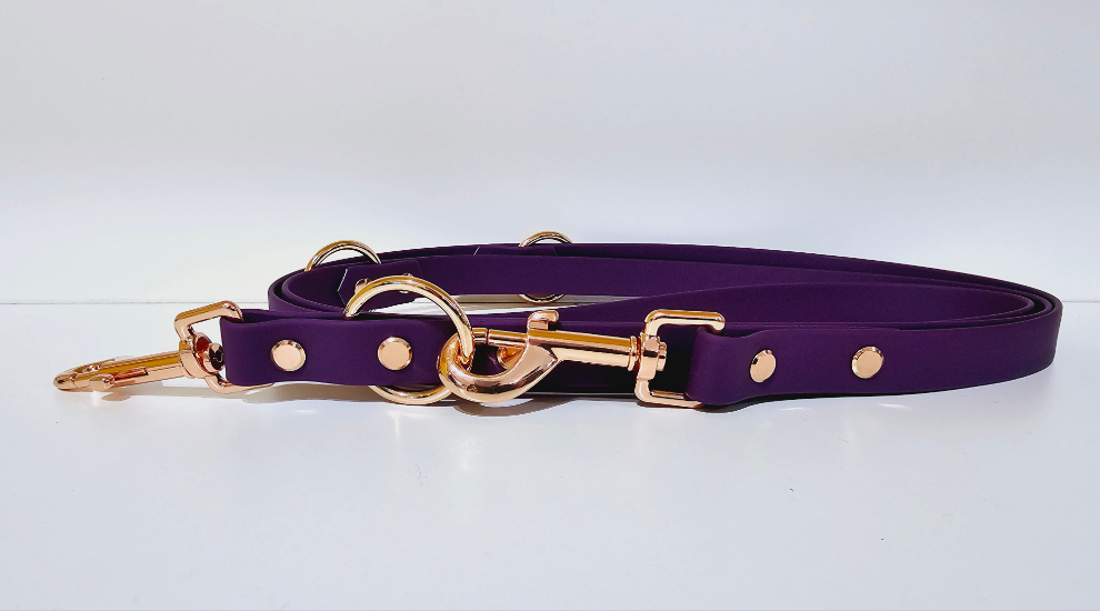 Biothane Hundeleine "lila/rosegold"