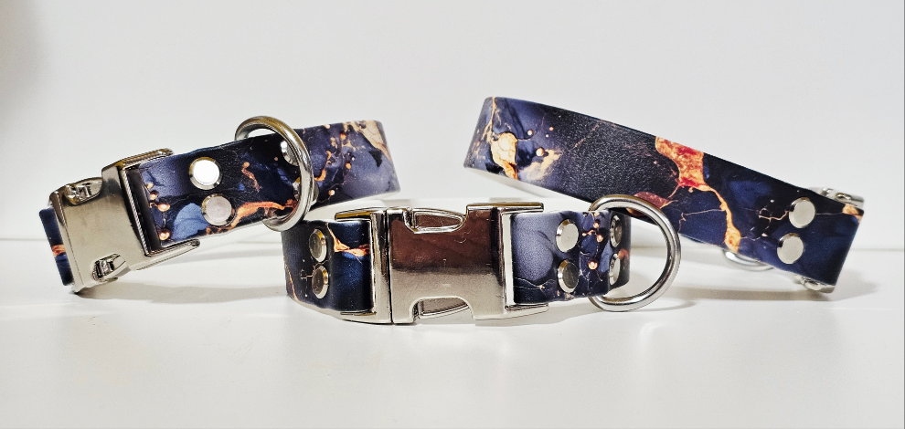 Biothane Halsband "Marmor grau"