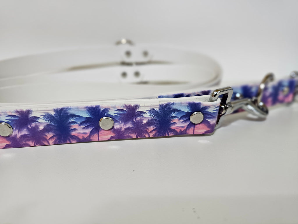 Biothane Hundeleine "weiß/Palme"