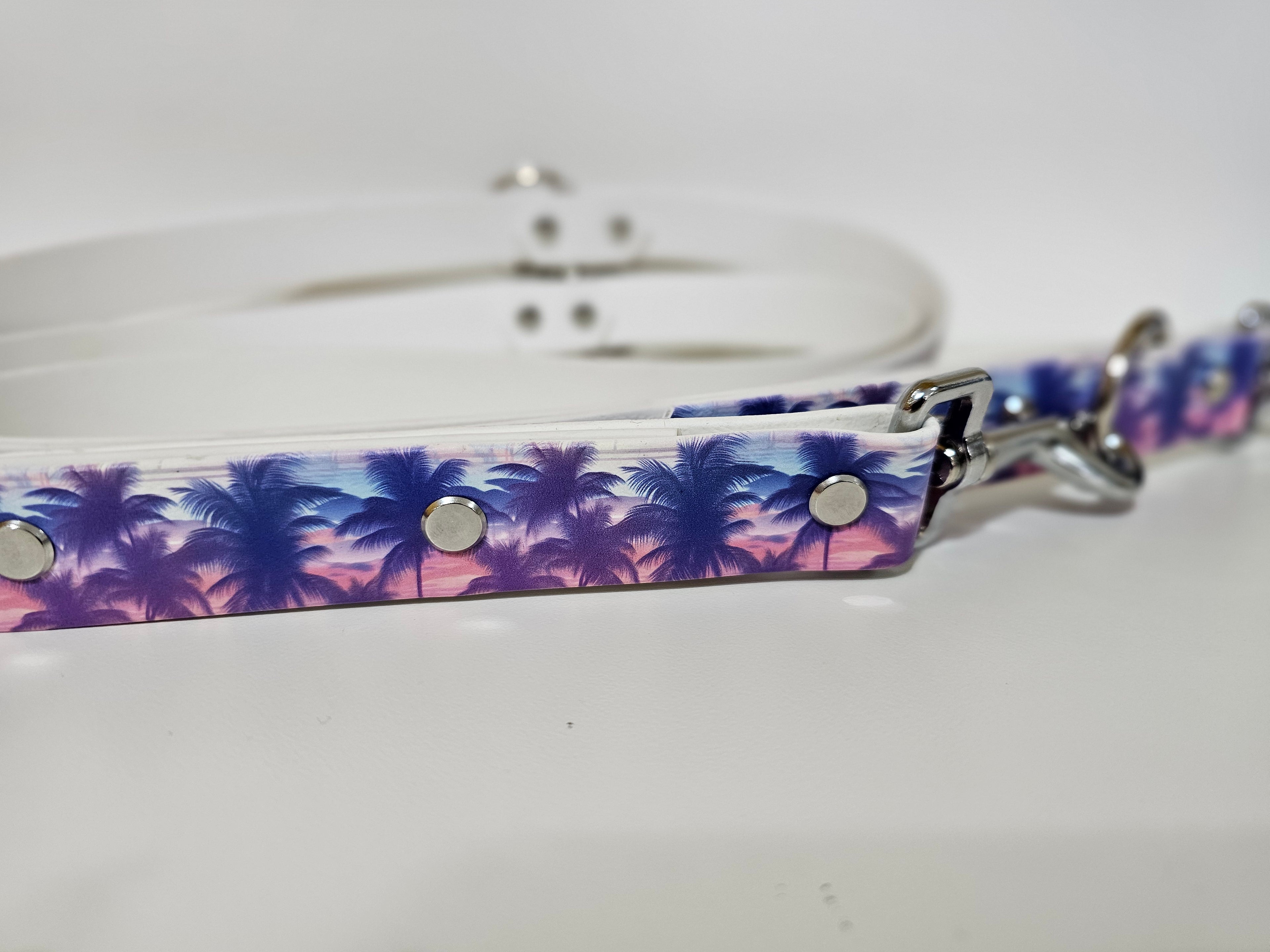 Biothane Hundeleine "weiß/Palme"