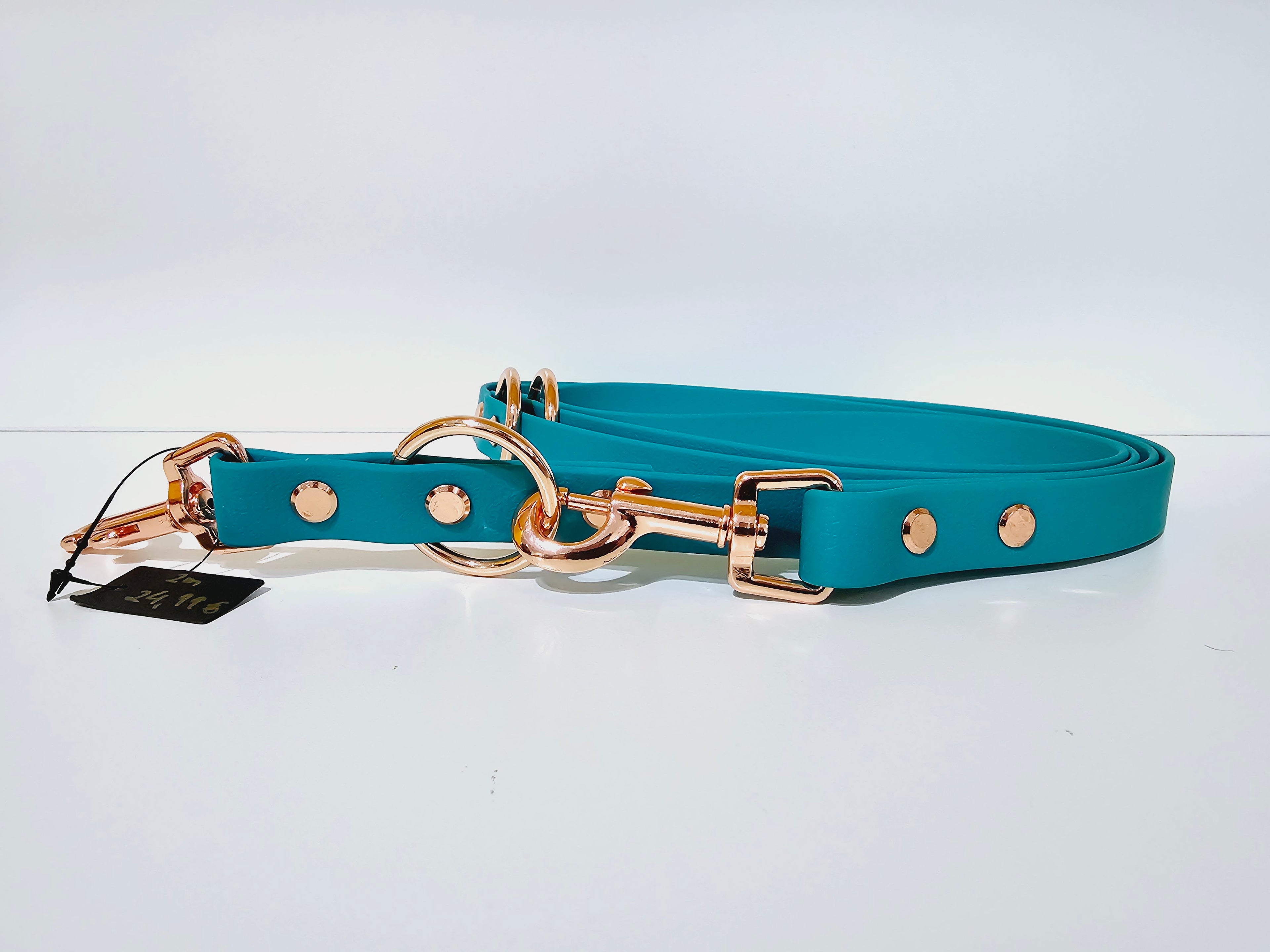 Biothane Hundeleine "Uni türkis/rosegold"