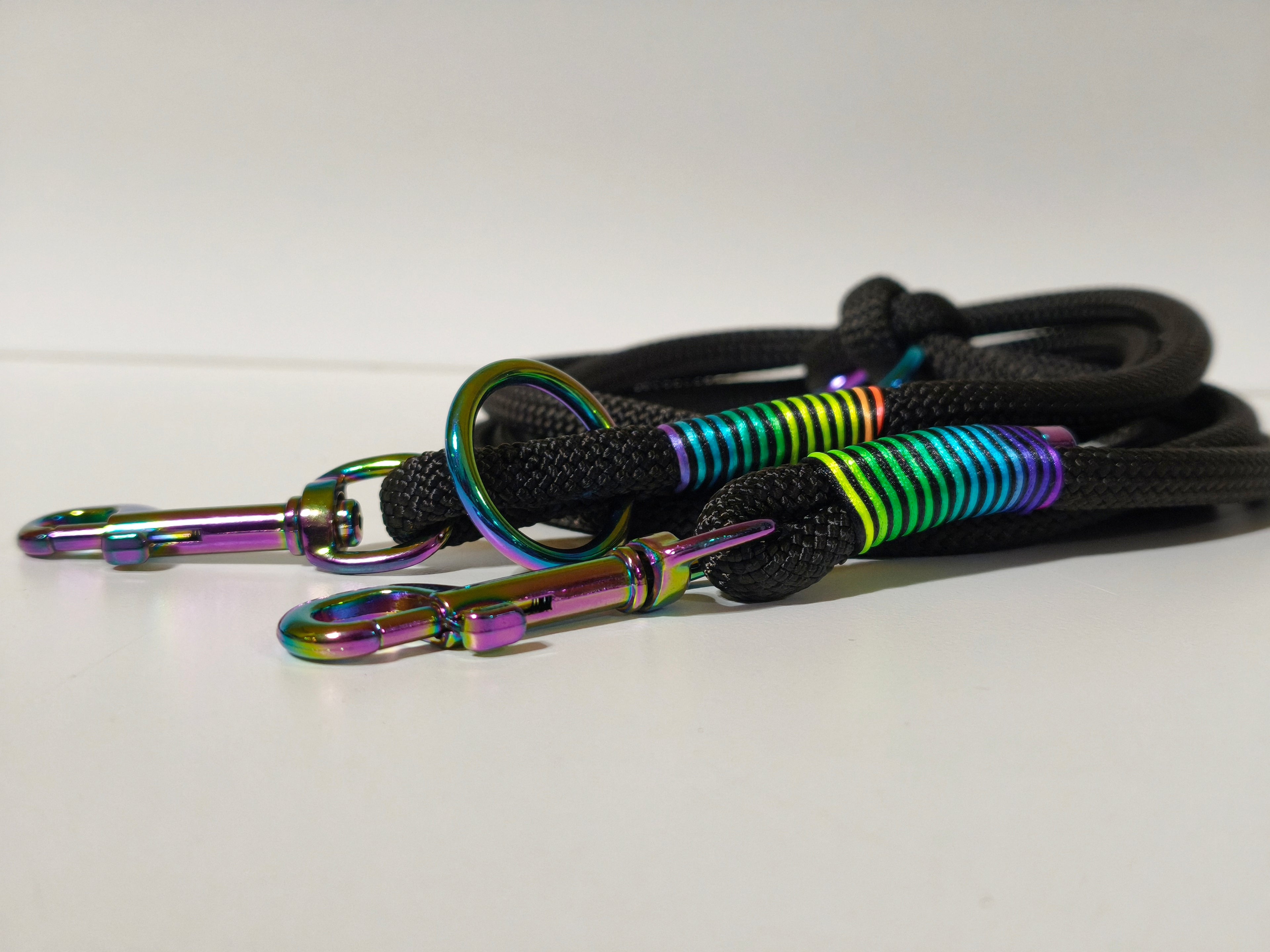 Tau-Hundeleine "Black/Rainbow"