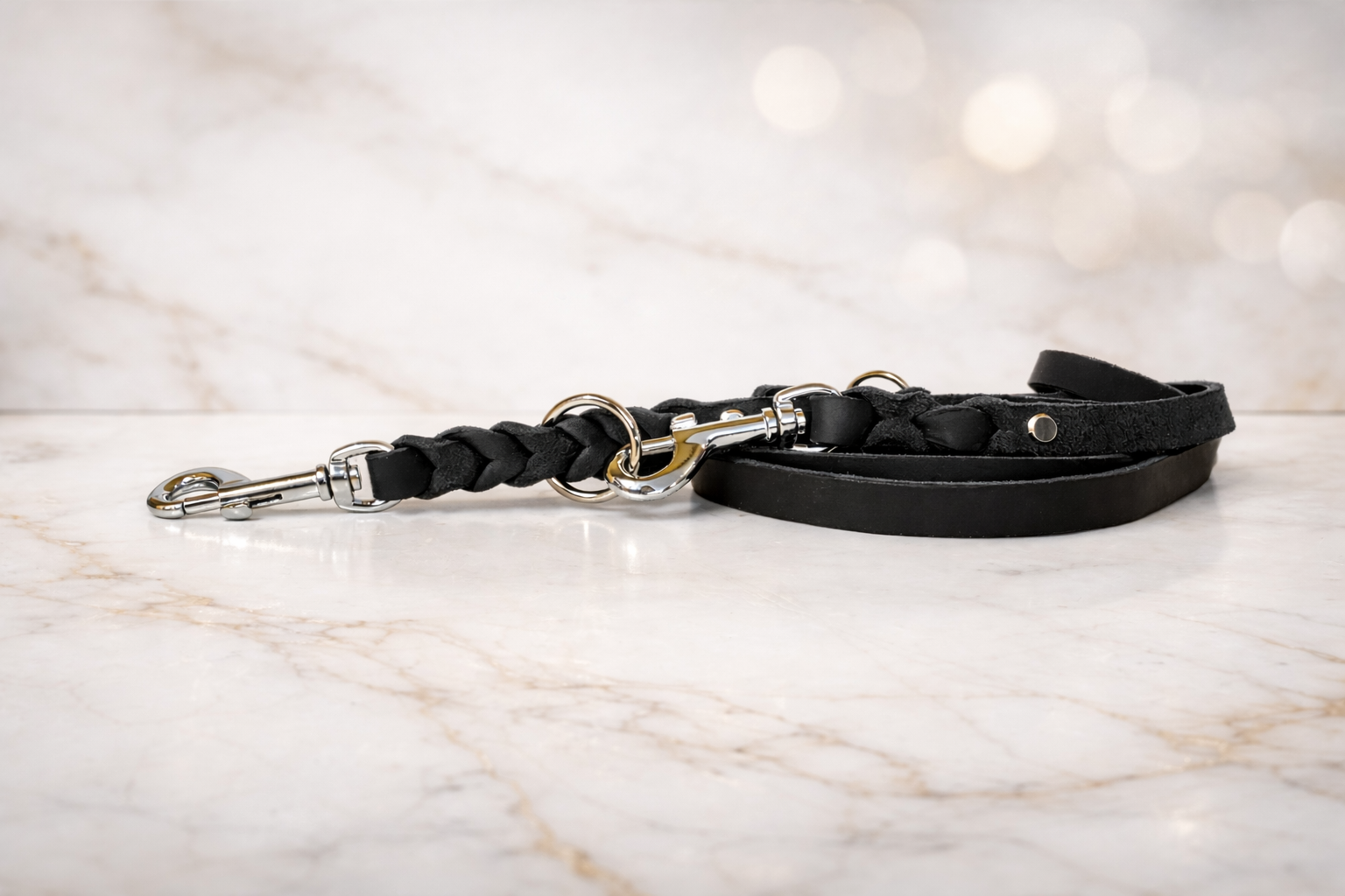 Lederleine "schwarz"