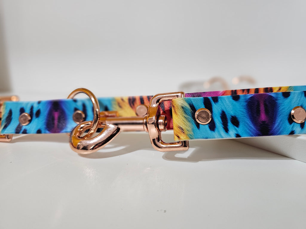 Biothane Hundeleine "weiß/Leo bunt"