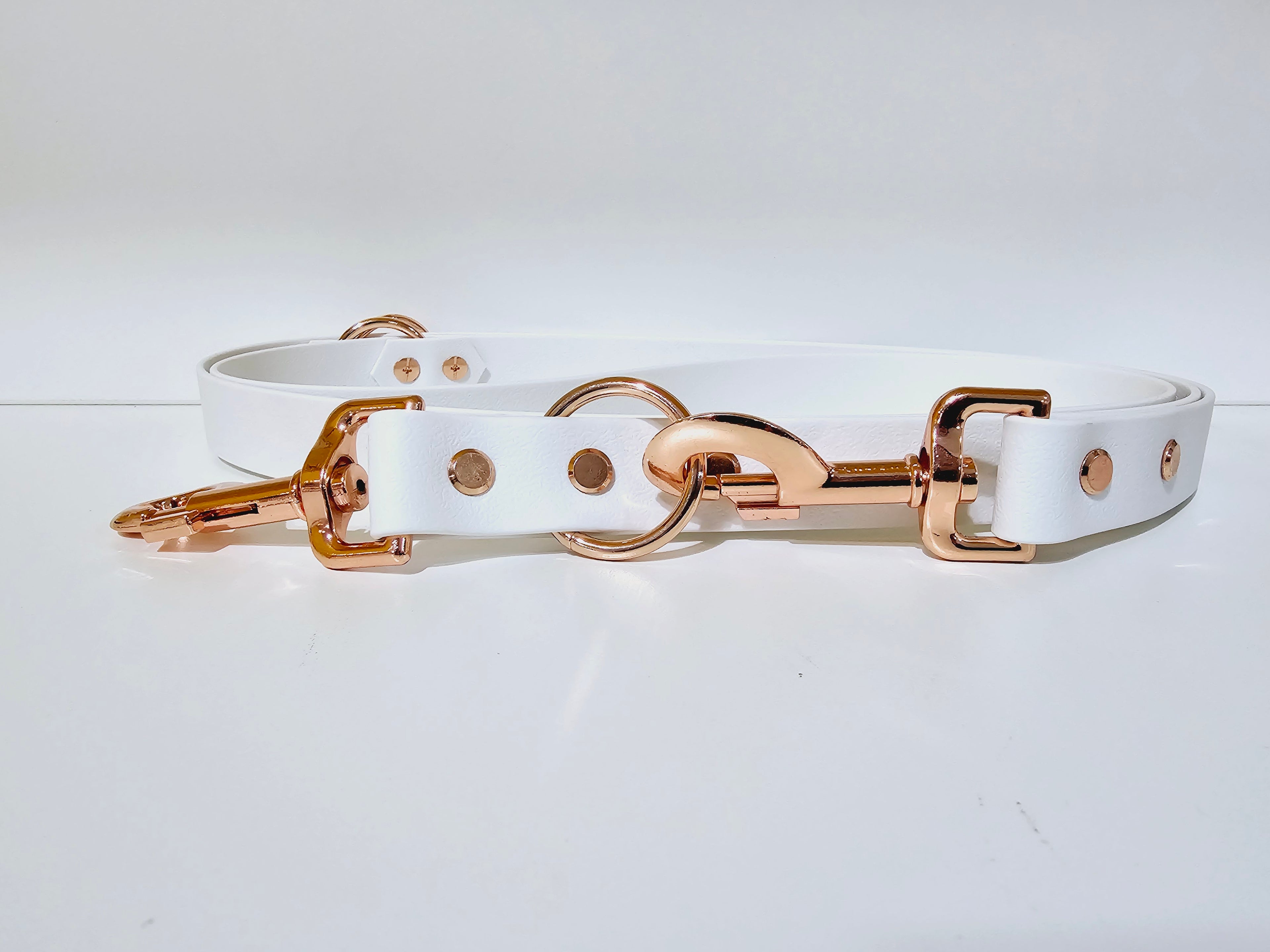 Biothane Hundeleine "weiß/rosegold"