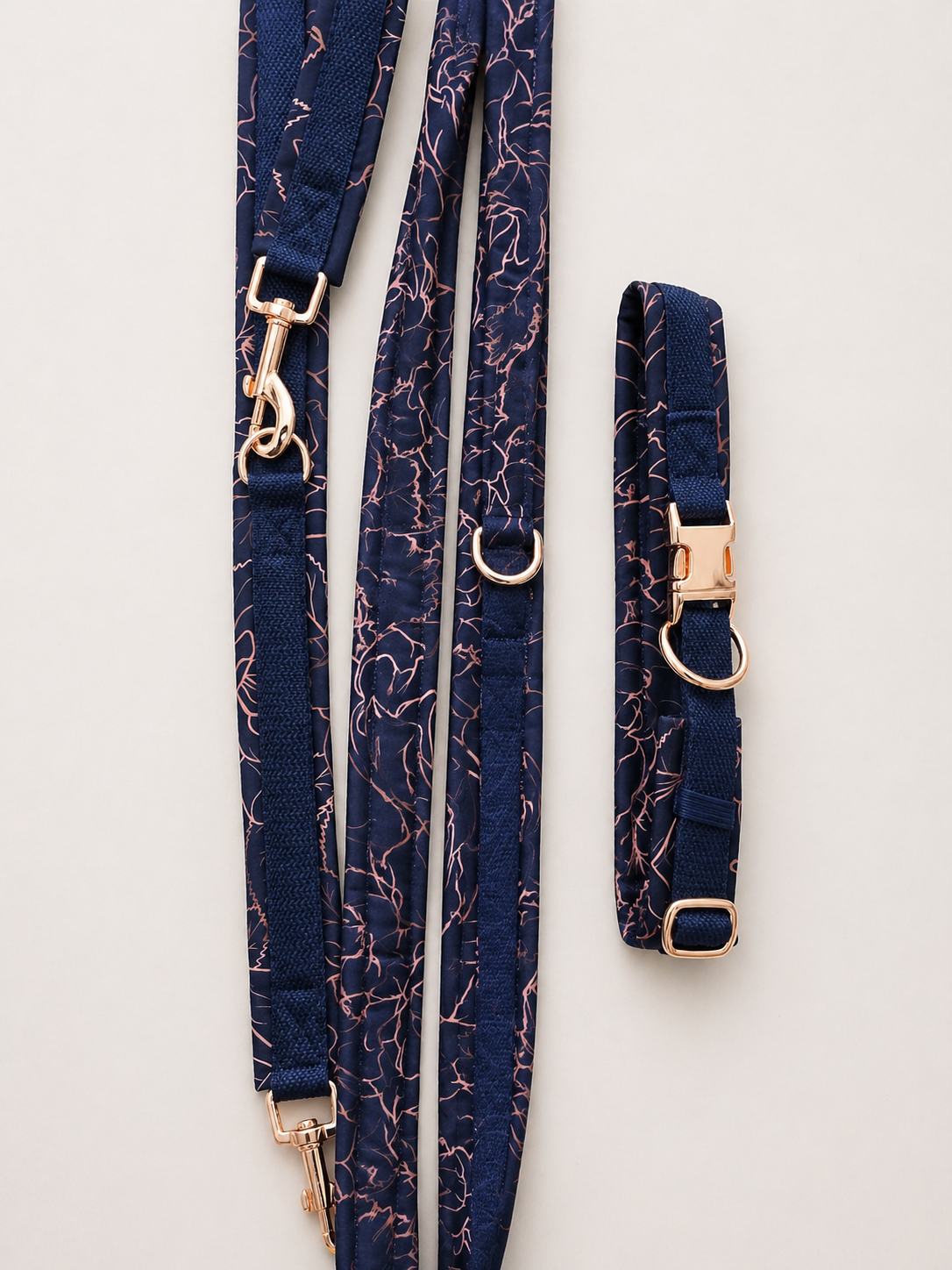 Softshell Hundeleine - Midnight Blossom