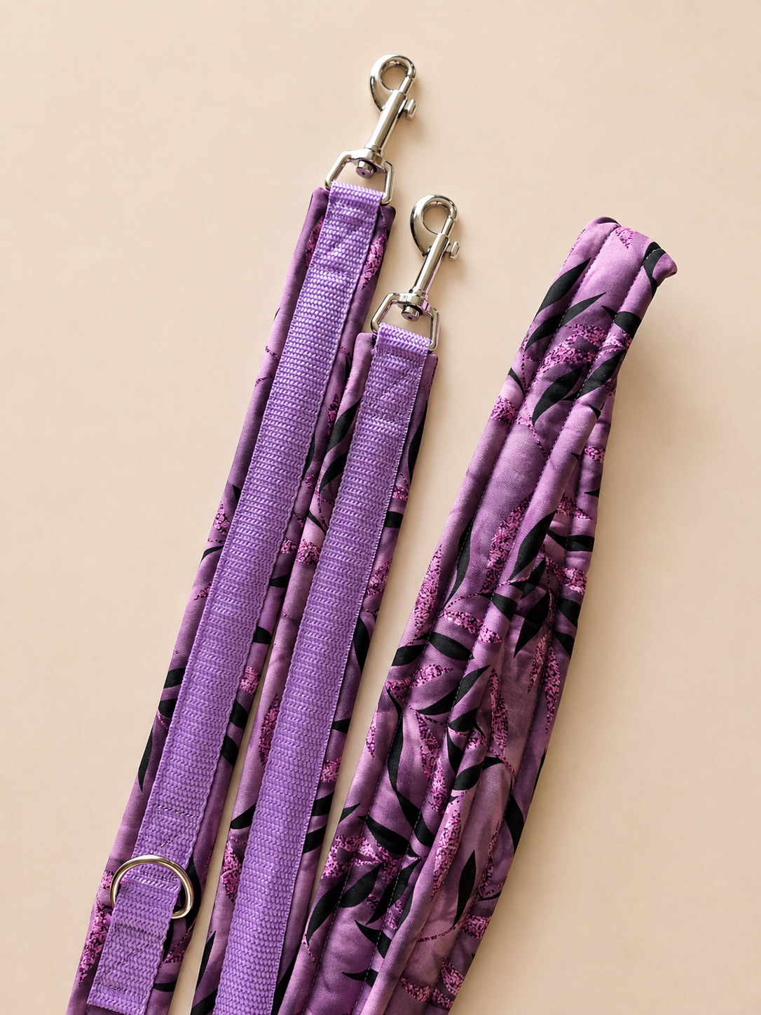 Softshell Hundeleine - "Purple Bloom"