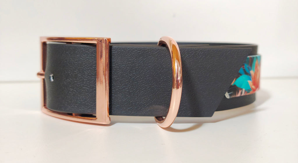 Biothane Halsband "Black/Racoon"