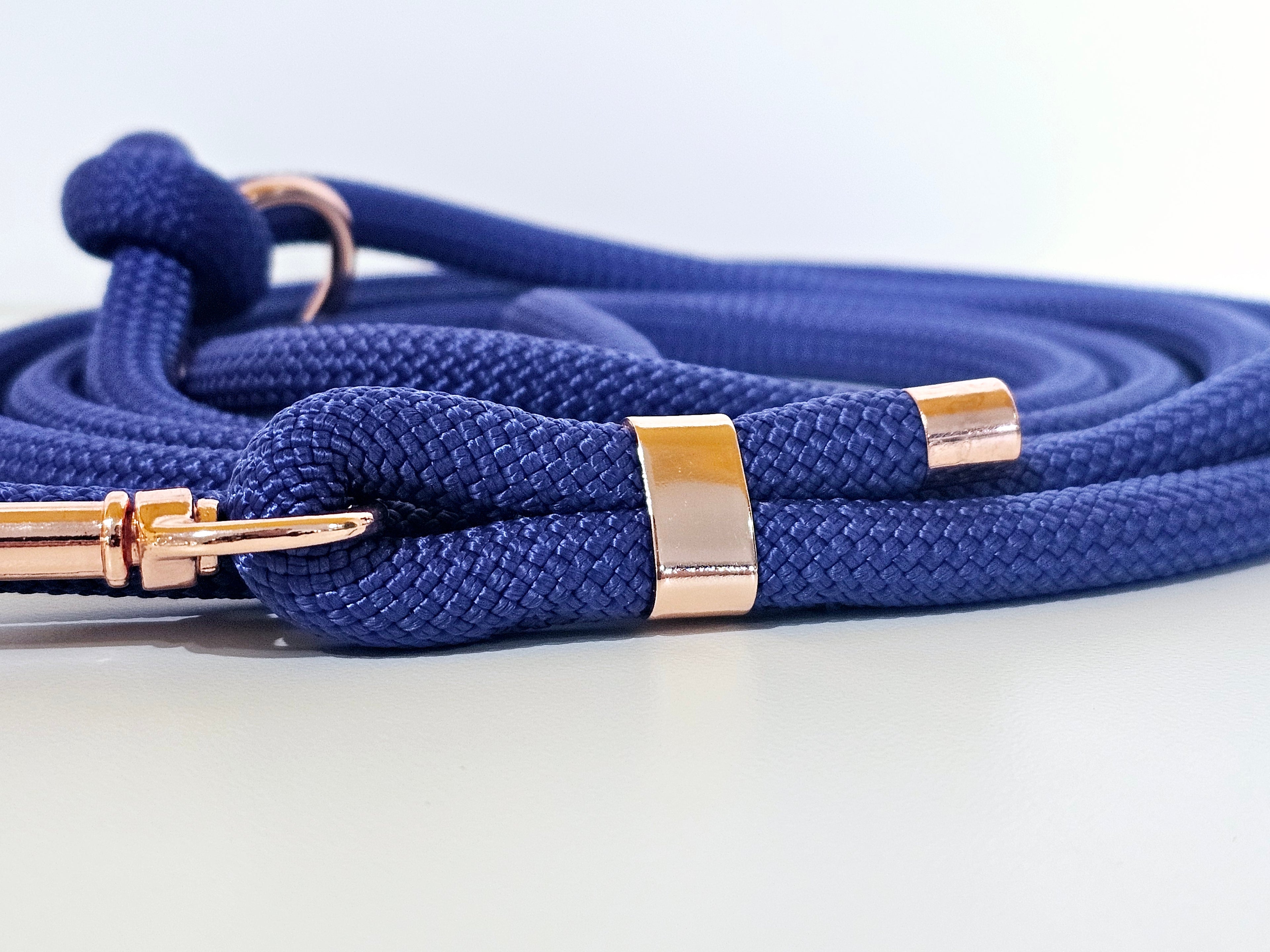 Tau-Hundeleine "dunkelblau/rosegold"