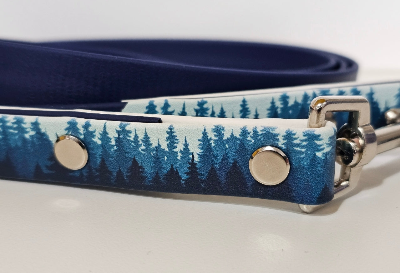 Biothane Hundeleine "Forrest - schwarz/silber"