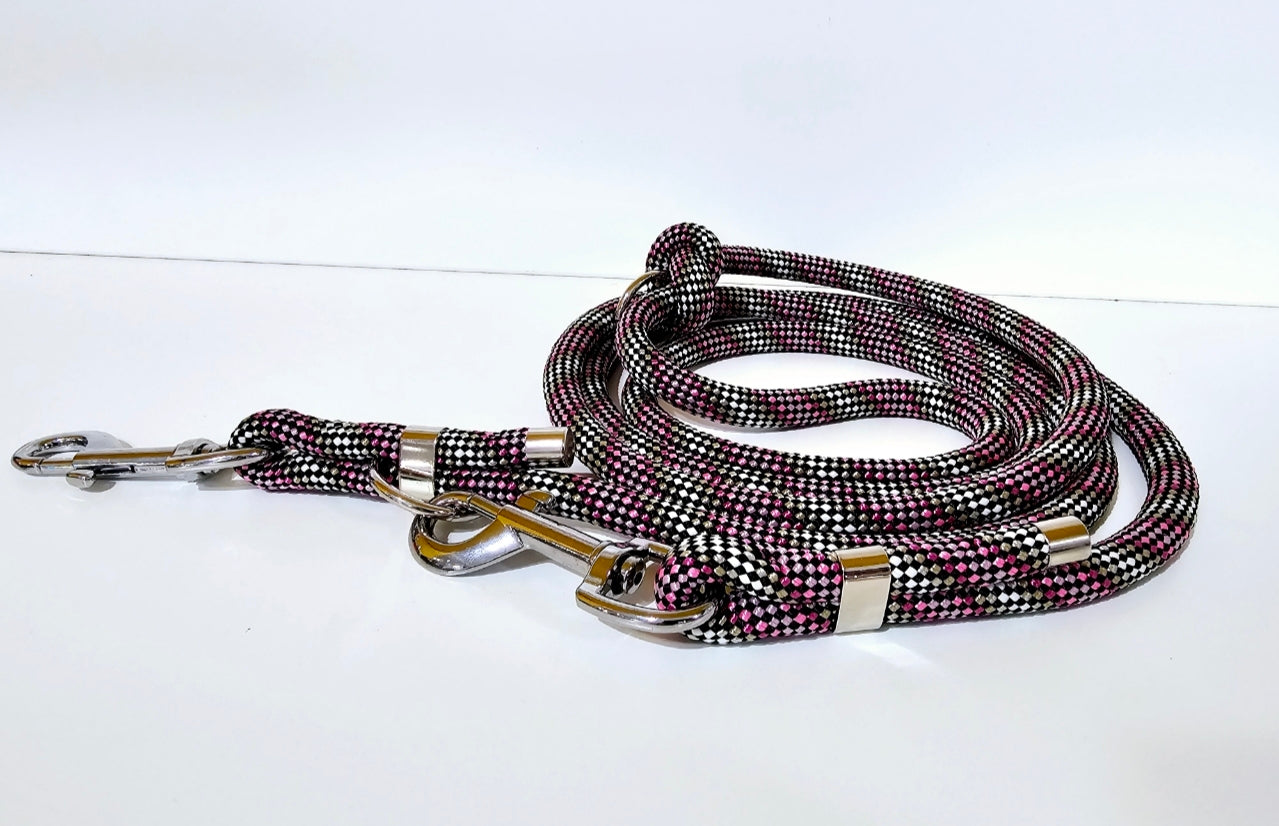 Tau-Hundeleine "Pink&Beige"