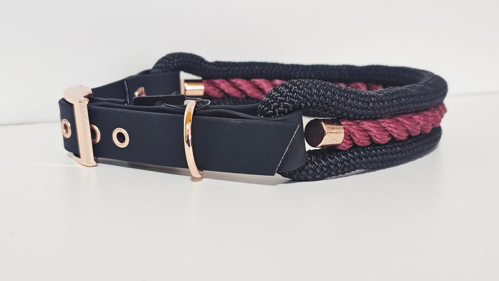 Tau-Halsband "schwarz/bordeaux"