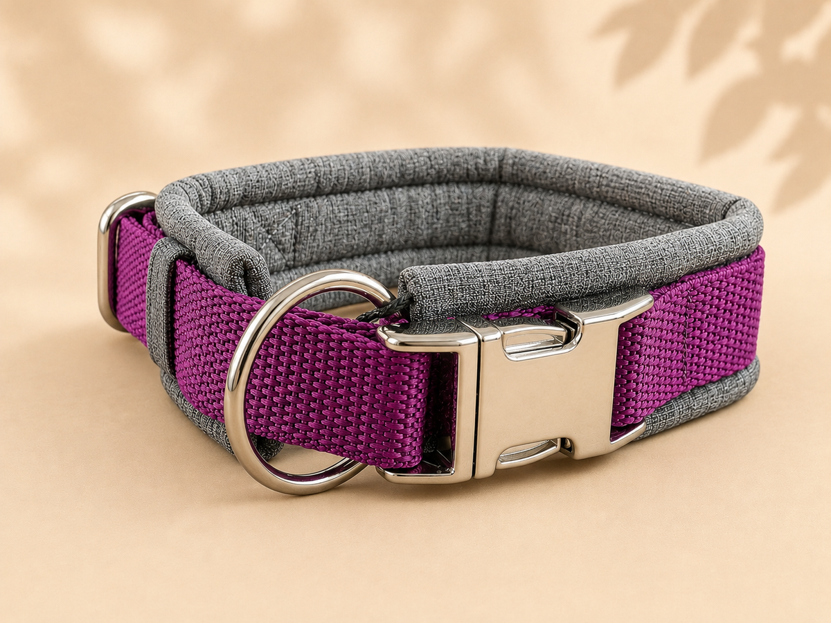 Softshell Halsband - "lila/grau meliert"