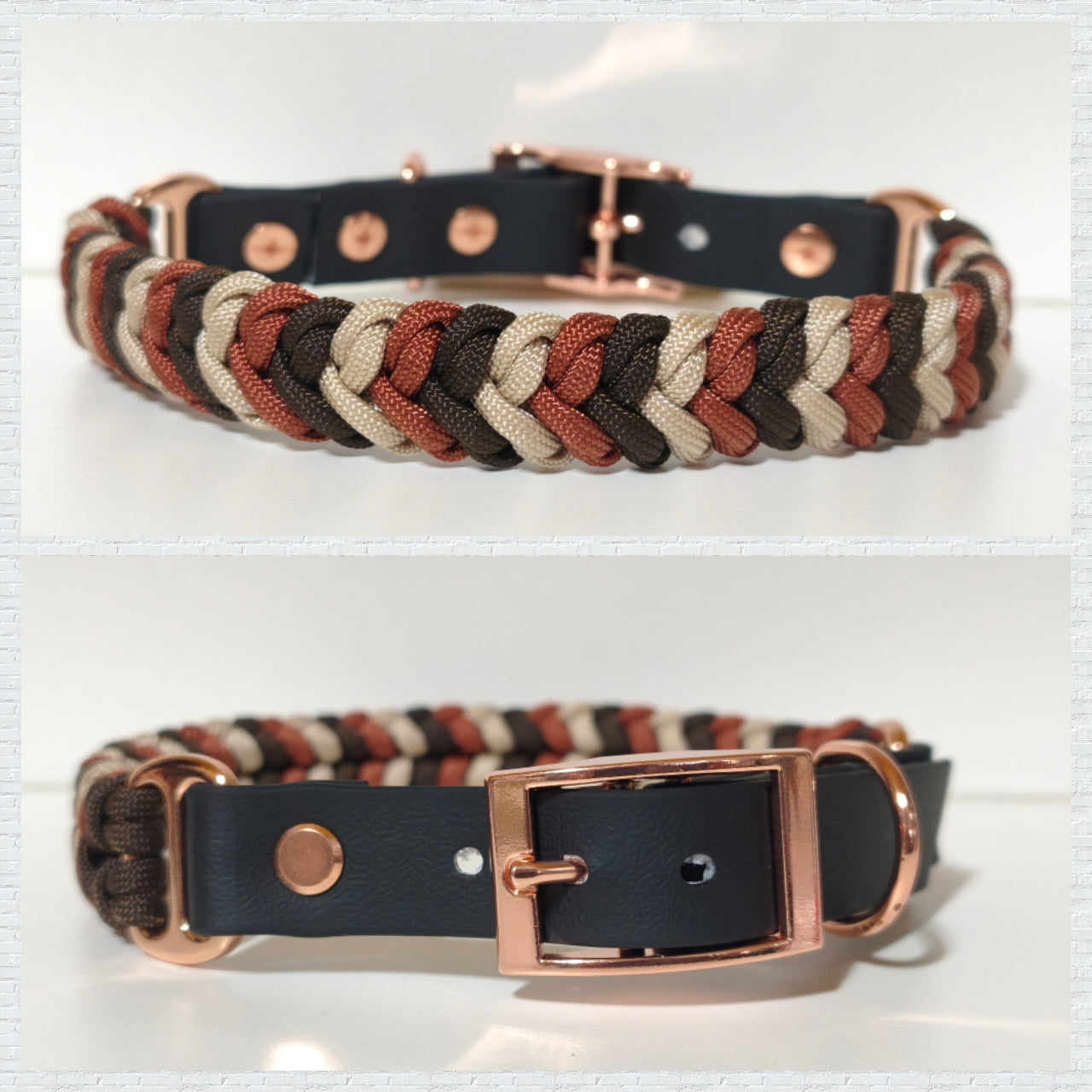 Paracord/Biothane Halsband "Brown"