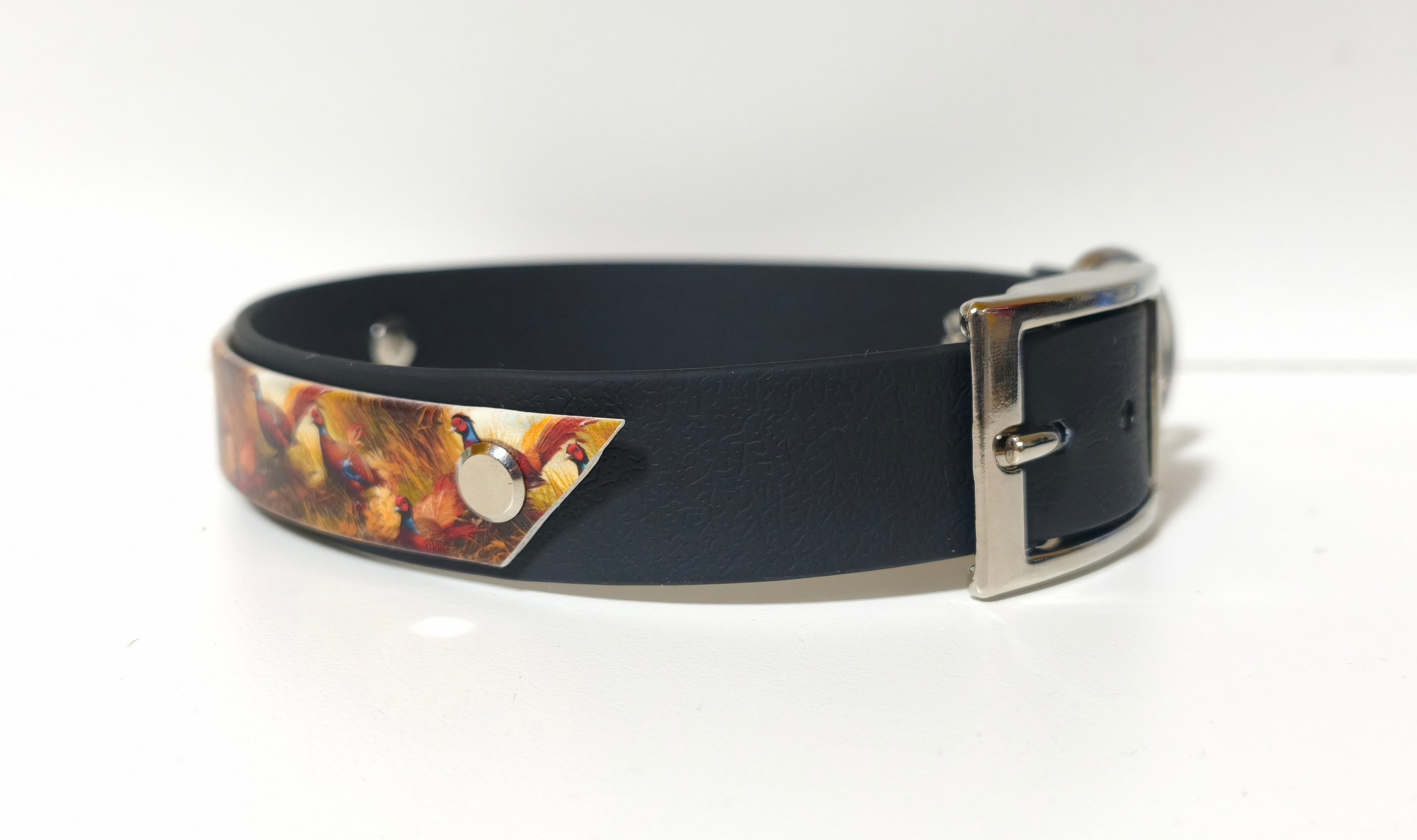 Biothane Halsband "schwarz/Fasan"