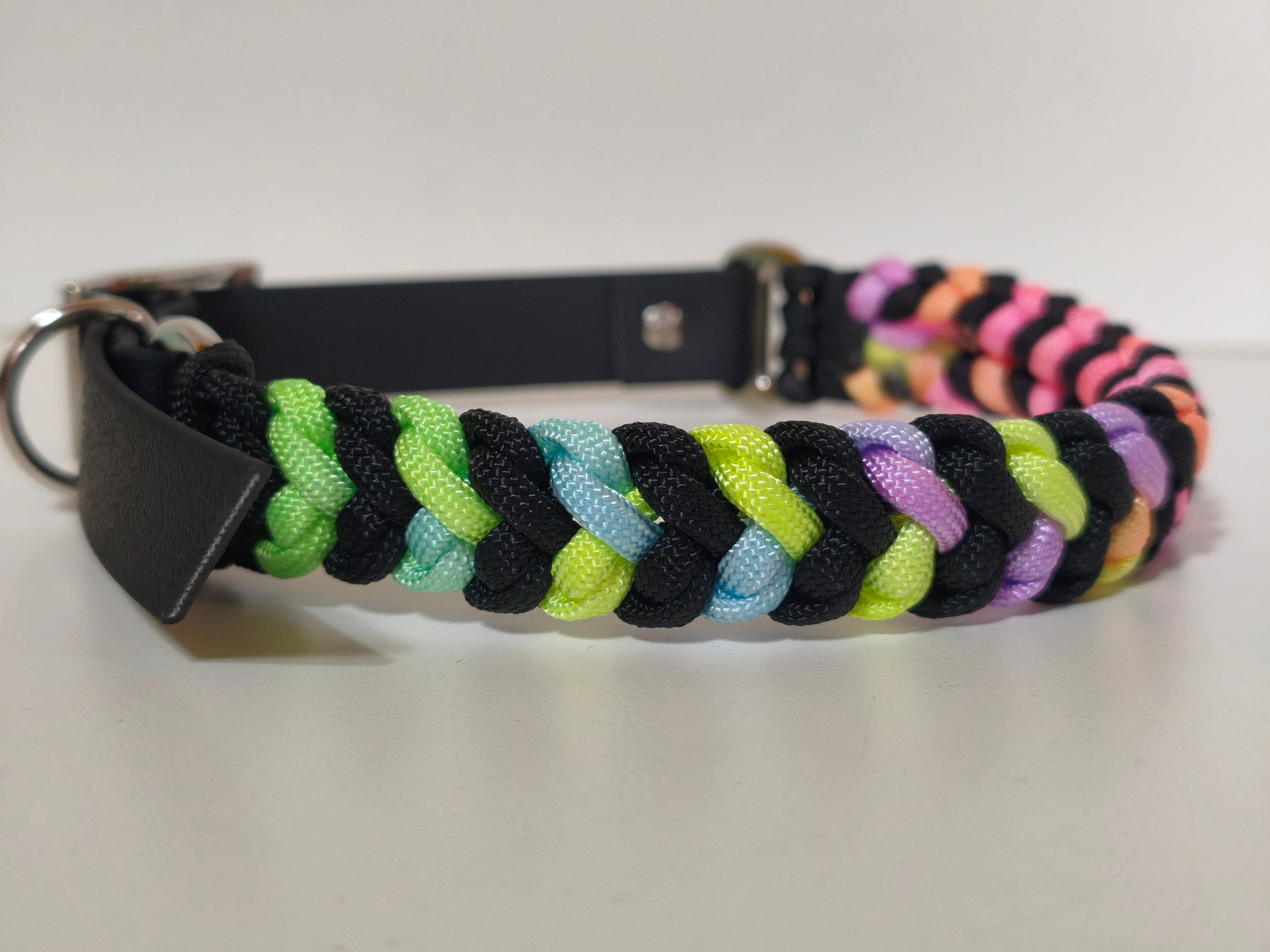 Paracord/Biothane Halsband "Rainbow"