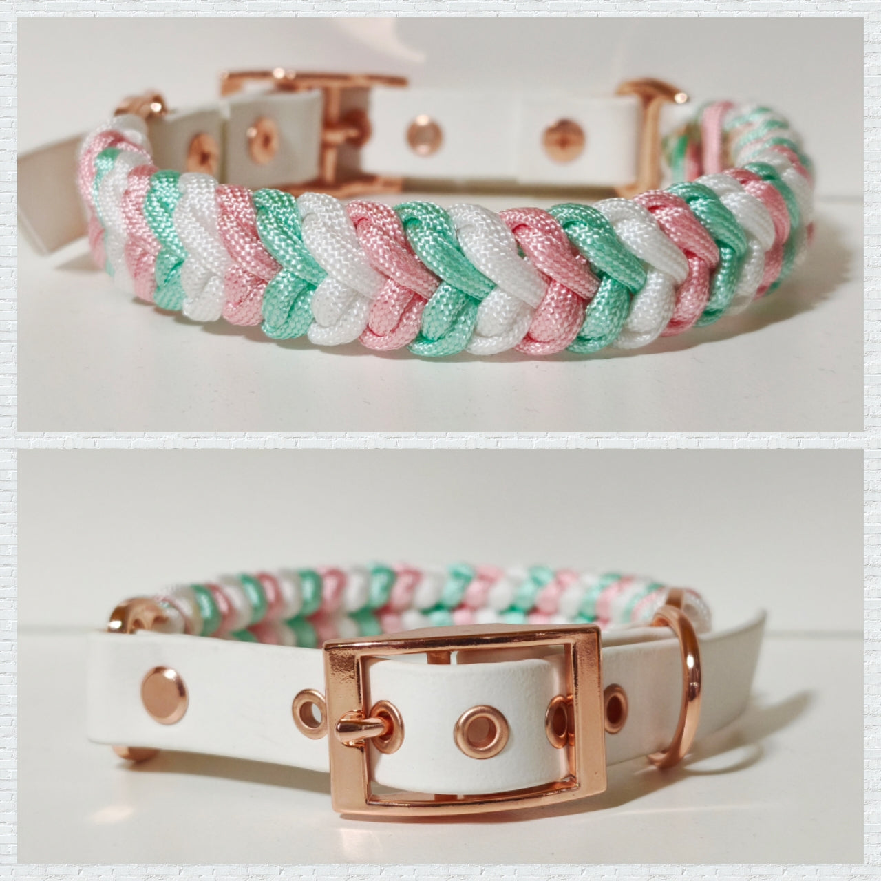 Paracord/Biothane Halsband "Pastell Bunt"