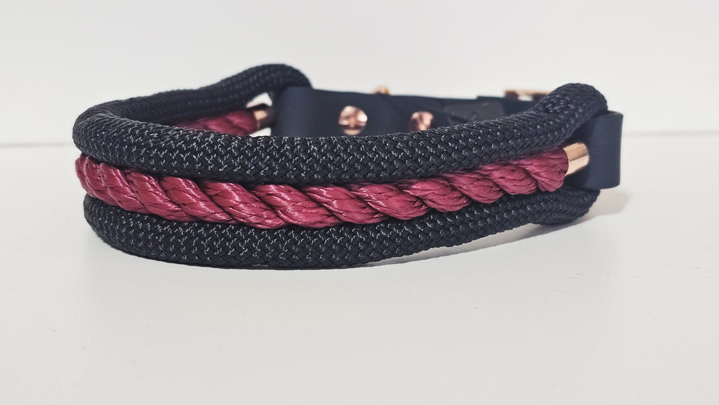 Tau-Halsband "schwarz/bordeaux"