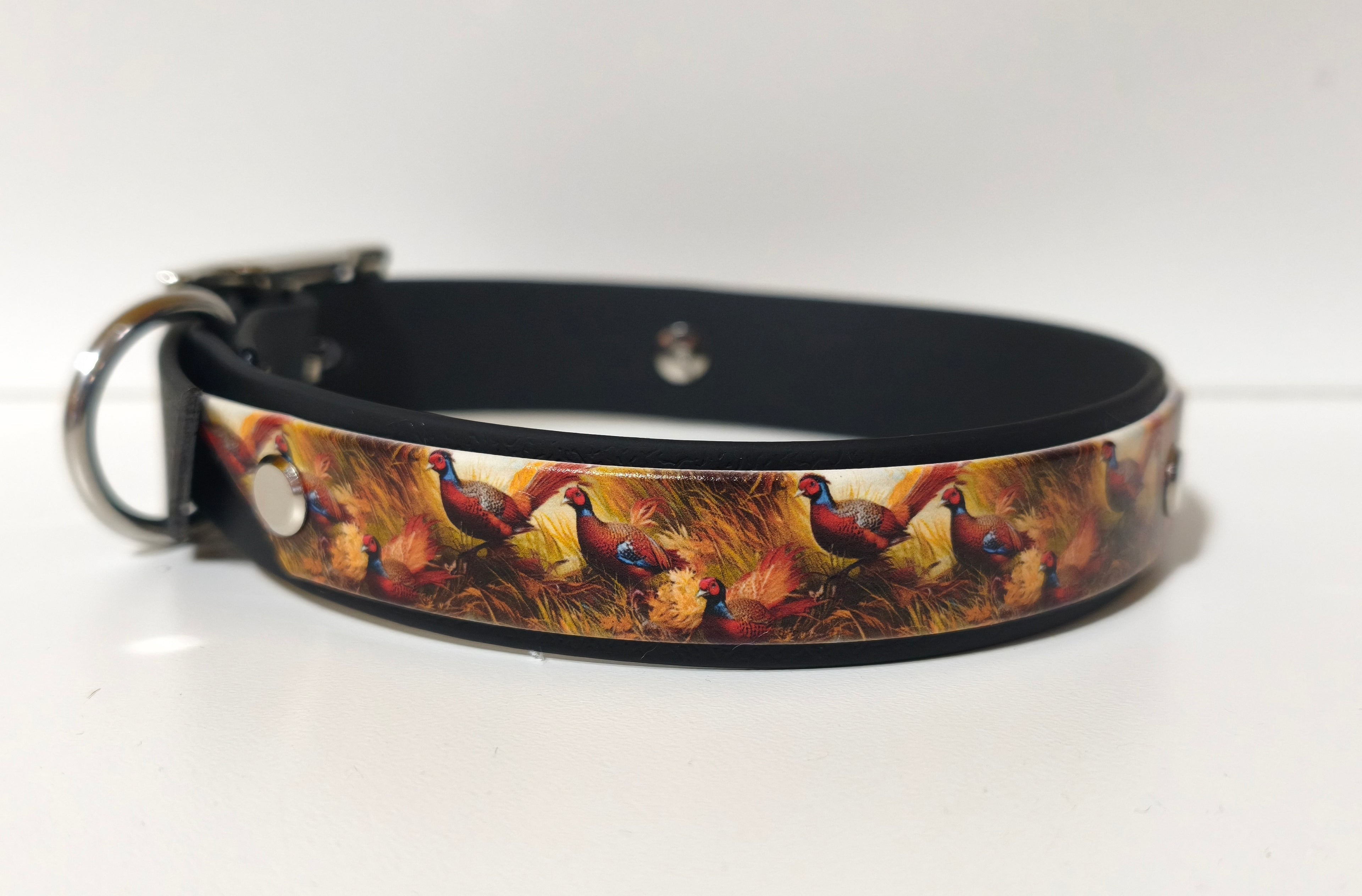 Biothane Halsband "schwarz/Fasan"