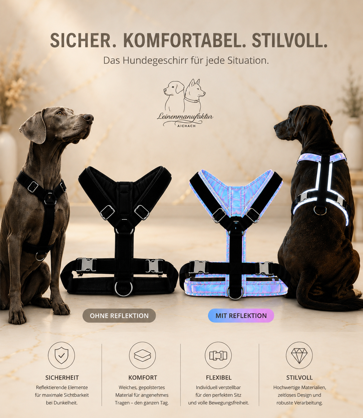 Geschirr Extrem Reflektierend