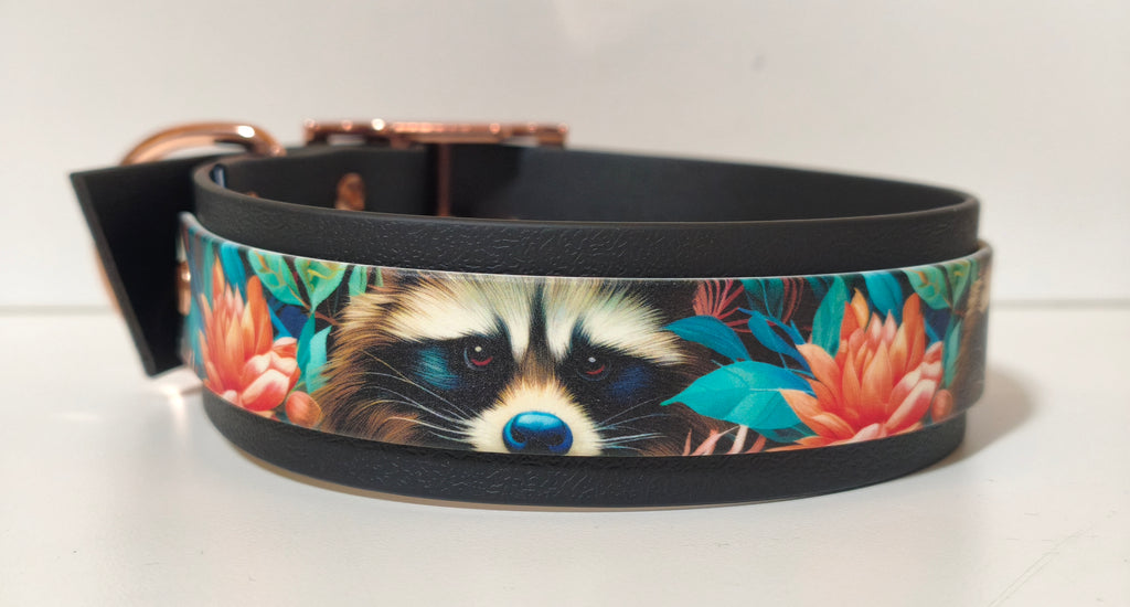 Biothane Halsband "Black/Racoon"
