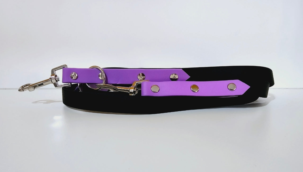 Biothane Hundeleine "lila - schwarz/silber"