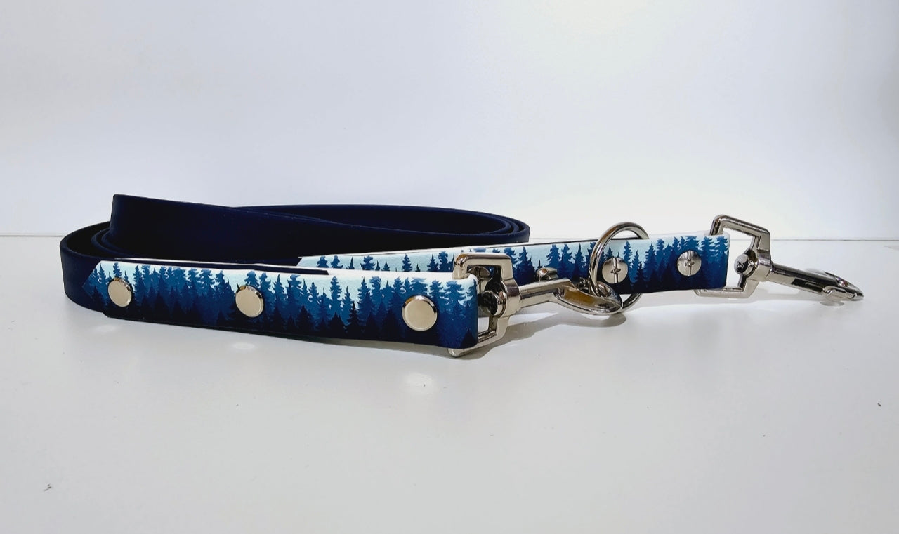 Biothane Hundeleine "Forrest - schwarz/silber"