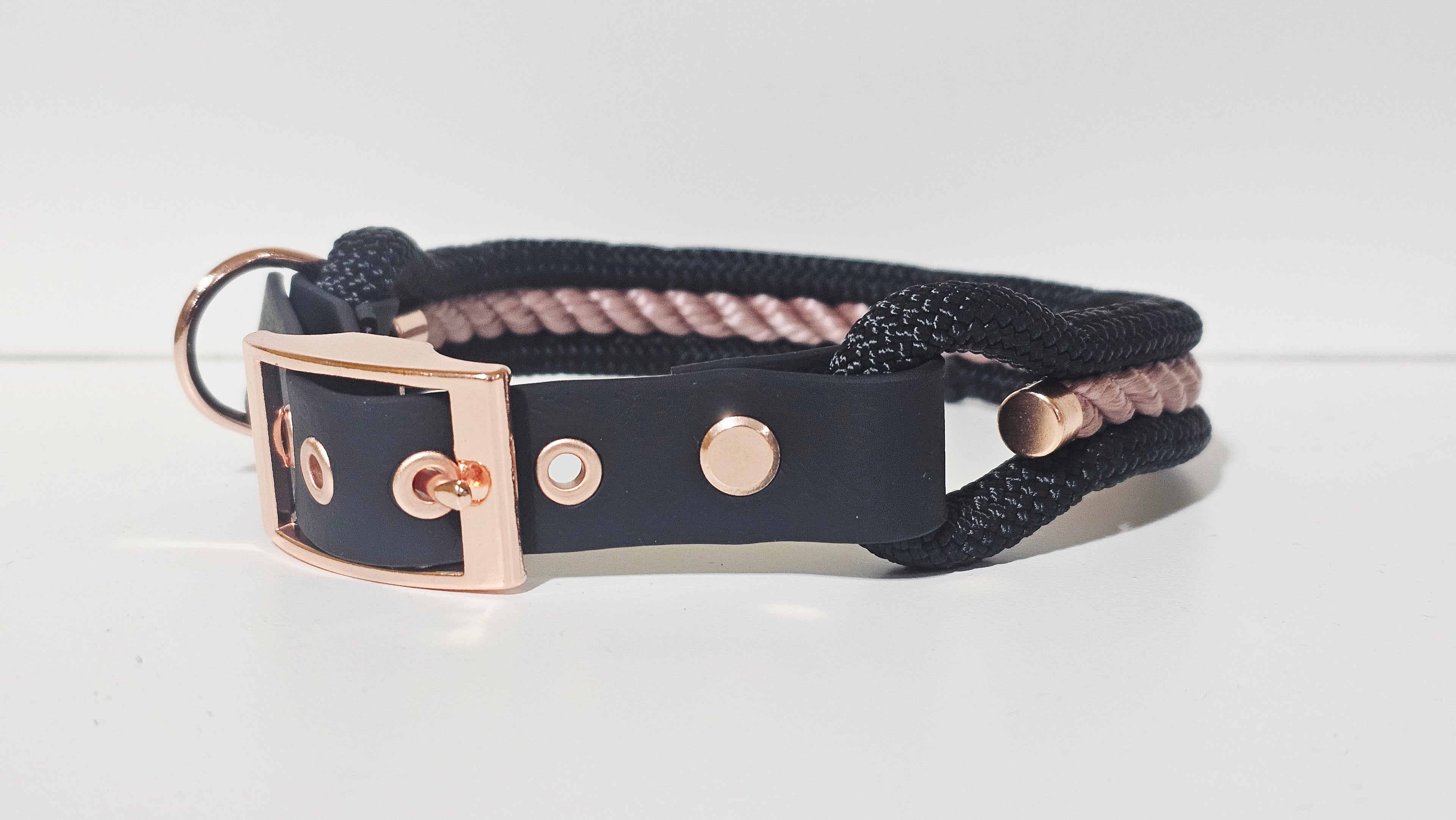 Tau-Halsband "schwarz/rose"