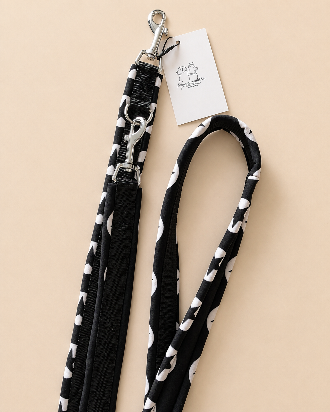 Softshell Hundeleine - "Black Stars"