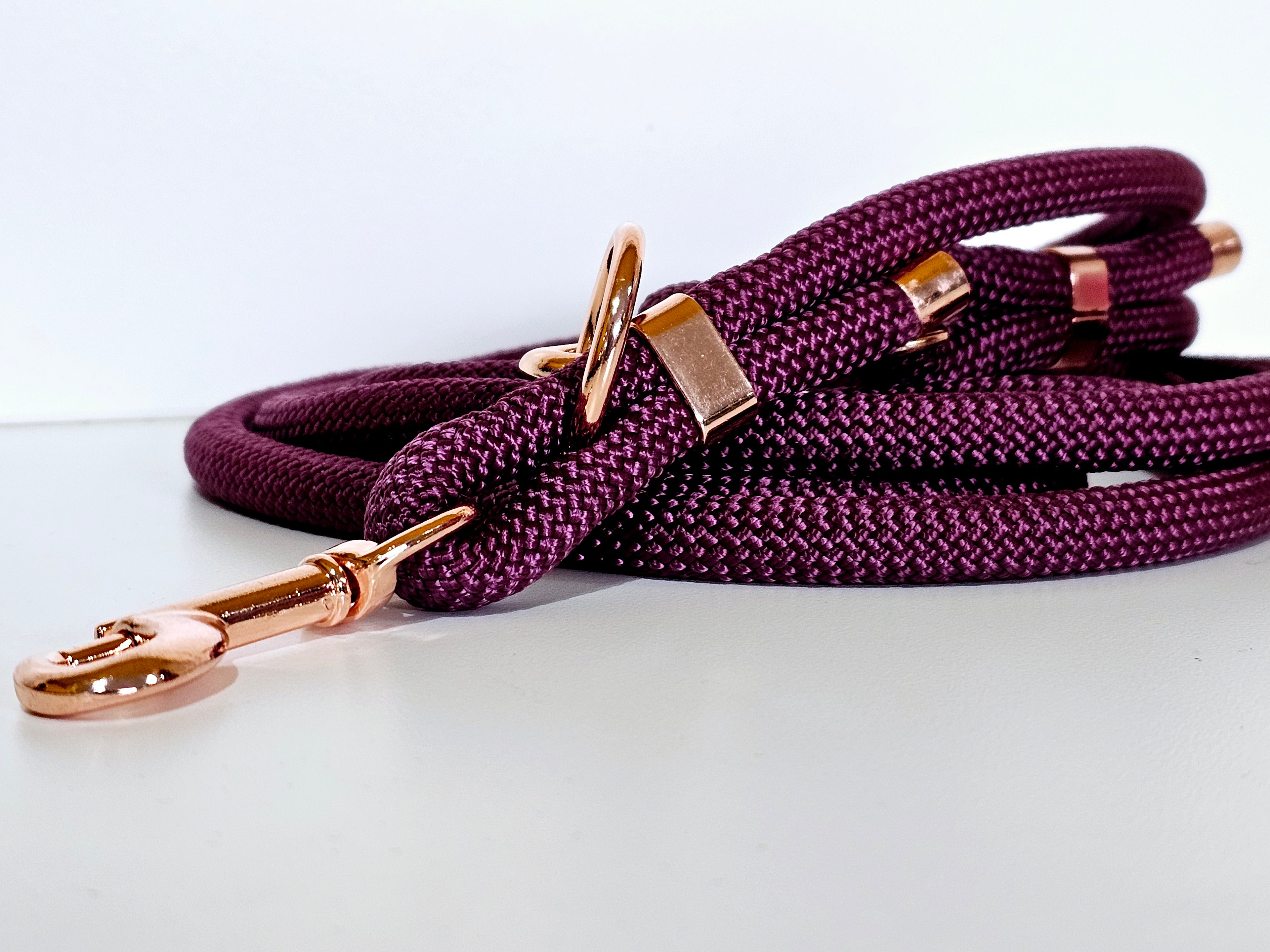 Tau-Hundeleine "aubergine/rosegold"