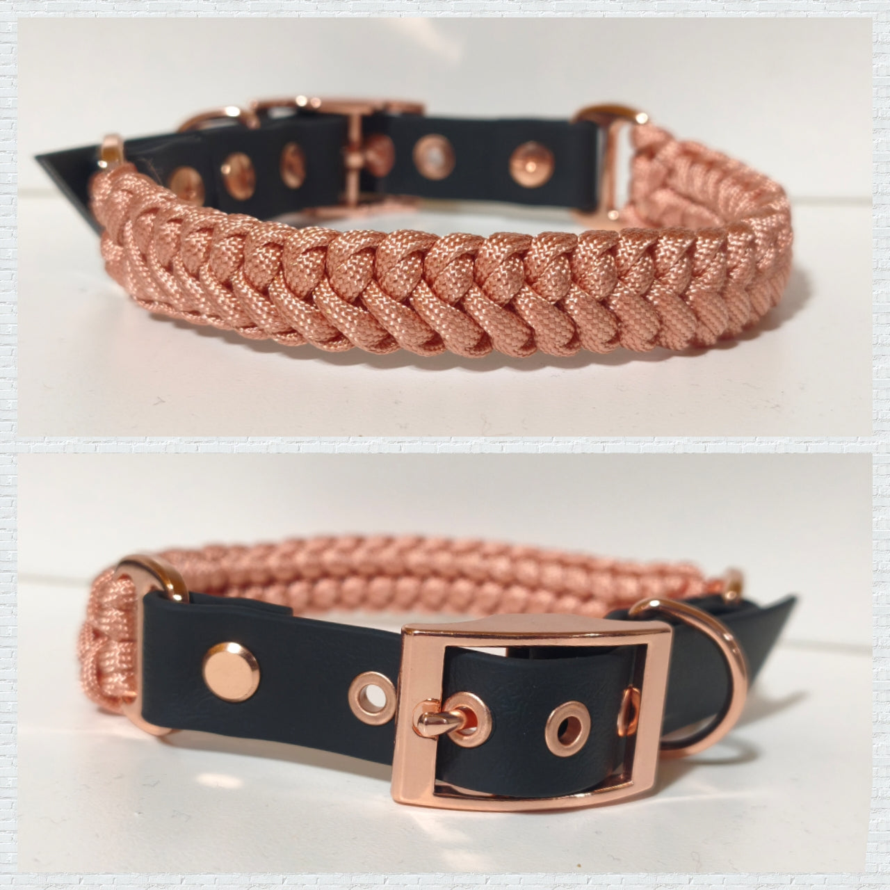 Paracord/Biothane Halsband "Rosegold"